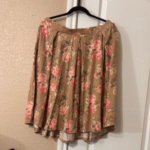 Floral Pleated Skirt